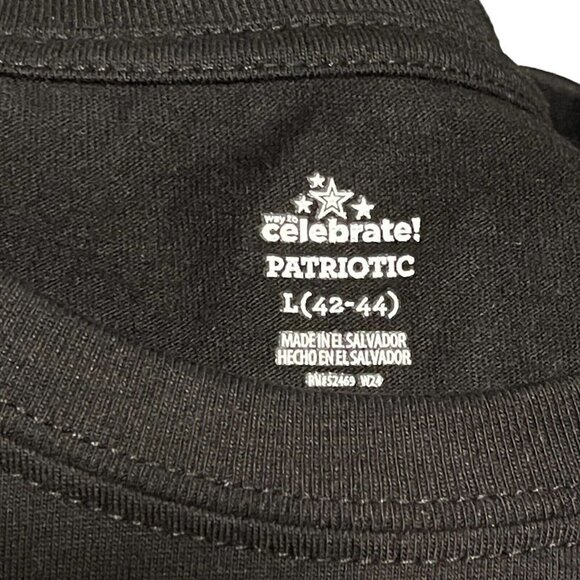 CELEBRATE PATRIOTIC Black Muscle Shirt Men's Large (42-44) Skulls Eagle NWT - Picture 5 of 12